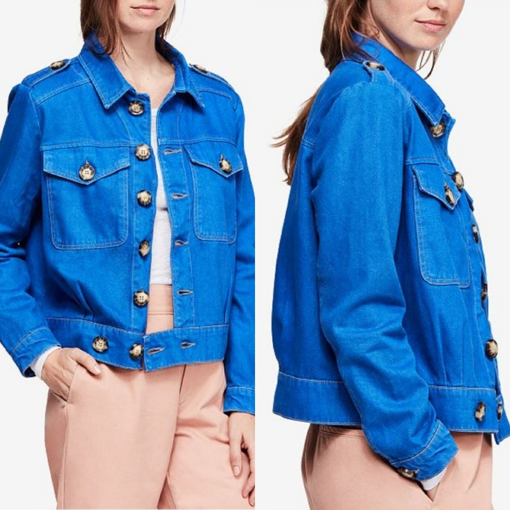 NWT Free People Eisenhower Slouchy Denim Jacket